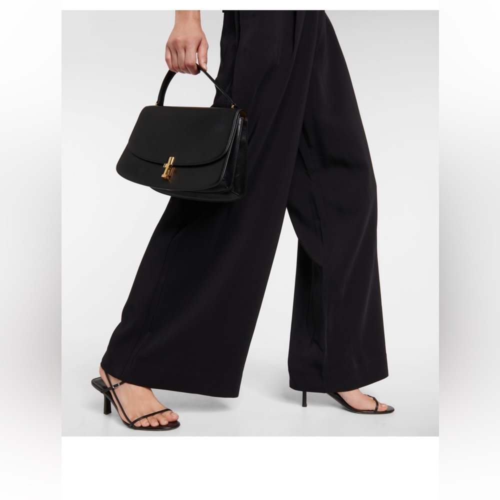 IRIS & INK High-Waisted Black Wide-Leg Pants – Tie Belt – Size 12, NWT